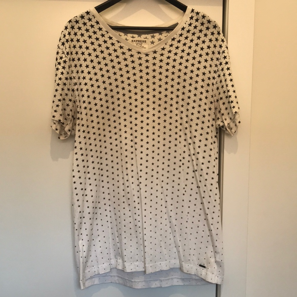 Express Black and white fading stars T-shirt